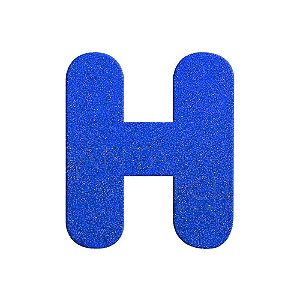 Letra H Maiúscula Azul Glitter Brilho EVA Decoração 2x12,5CM