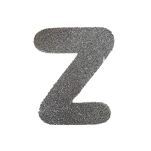 Letra Z Maiúscula Prata Glitter Brilho EVA Decoração 2x12,5CM