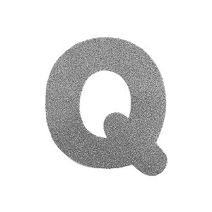 Letra Q Maiúscula Prata Glitter Brilho EVA Decoração 2x12,5CM