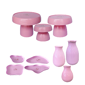 Kit Só Boleiras Festejar Rosa Bebê Decorativo Para Festa
