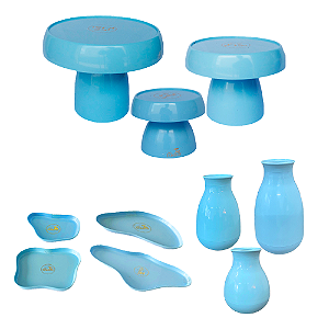 Kit Só Boleiras Festejar Azul Bebê Decorativo Para Festa