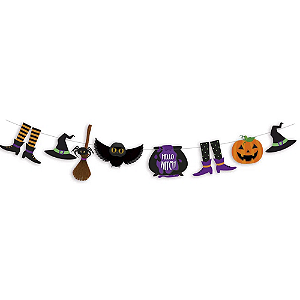 Faixa Decorativa Noite Do Terror Colorida Halloween Festas