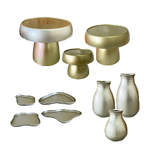 Kit Só Boleiras Festejar Dourado Decorativo Para Mesa Festa