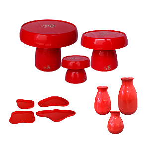 Kit Só Boleiras Festejar Vermelho Decorativo Para Festa