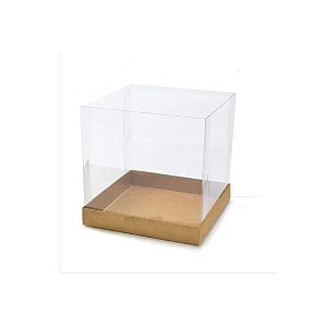 Mini Bolo Caixa Tampa Transparente 12,5x12,5 Embalagem 10un