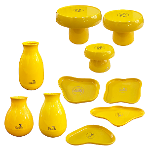 Kit Só Boleiras Festejar Amarelo Gema Decorativo Para Festa