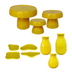 Kit Só Boleiras Festejar Amarelo Gema Decorativo Para Festa