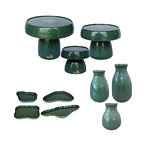 Kit Só Boleiras Festejar Verde Musgo Decorativo Para Festa