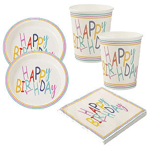 Kit PartyFesta Happy Birthday Candy Descartáveis Festas 20pçs