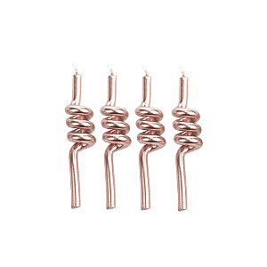 Vela Tubo Rose Gold Metalizada Decorativa Festas 4un Silver