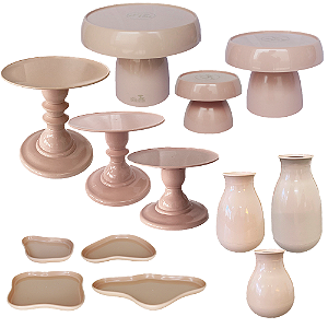 Kit Só Boleiras Decorador Nude Para Mesa De Festa