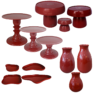 Kit Só Boleiras Decorador Terracota Para Mesa De Festa