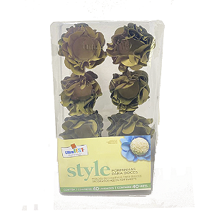 Forminha Style Ouro Decoração Para Docinhos Finos 40uni