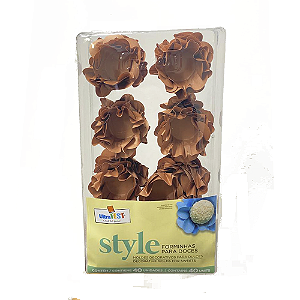 Forminha Style Rose Decoração Para Docinhos Finos 40uni