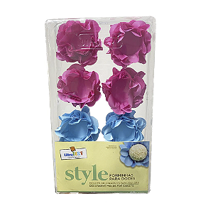 Forminha Style Azul/Rosa Decoração Para Docinhos Finos 40un