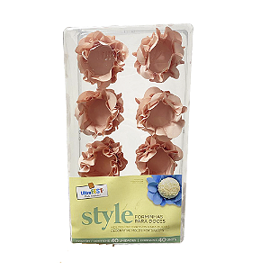 Forminha Style Pessego Decoração Docinhos Finos 40uni