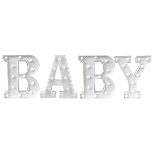 Kit Letras De Led Baby Decorativas Luz Amarela Para Festa