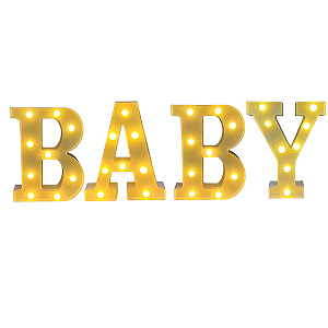 Kit Letras De Led Baby Decorativas Luz Amarela Para Festa