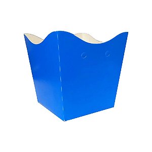 Cachepot De Papel Cartão Decorativo Liso Azul 10uni