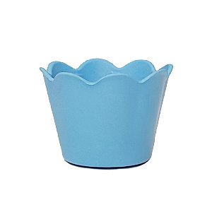 Pote Girassol Plástico Decorativo Liso Azul Claro Festas