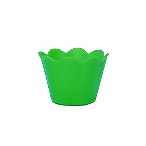 Pote Girassol Mini Verde 210Ml Plástico Decorativo Liso Festas