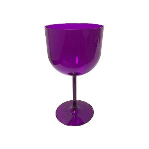 Taça De Gin Roxo Transparente Acrílica 600ml Decoração