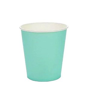 Copo De Papel Liso Verde Água Descartavel Festas 270ml 10 un