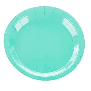 Prato De Papel Liso Tiffany 18Cm 10un Decoração Festas Silver