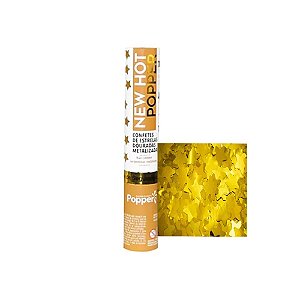 Lança Confete Estrela Dourada New Hot Popper Papel Metalico