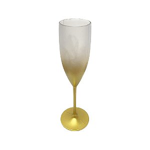 Taça De Champagne Degrade Dourada Acrílico Decoração