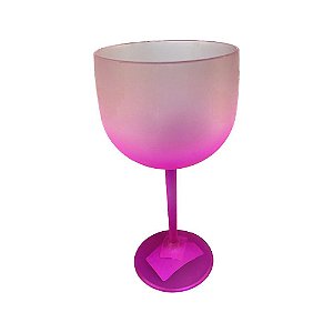Taça De Gin Degrade Pink Fluorescente Acrílica 600ml Decoração