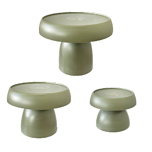 Kit Boleiras Cogumelo Foscas P M G Só Boleiras Verde Eucalipto