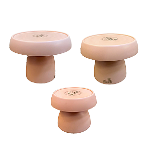 Kit Boleiras Cogumelo Foscas P M G Só Boleiras Pêssego Festa