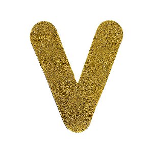 Letra V Maiúscula Dourado Glitter Brilho EVA Decoração 2x12,5CM