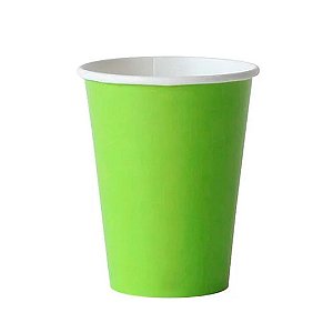 Copo De Papel Liso Verde Neon Festa 250ml 8und