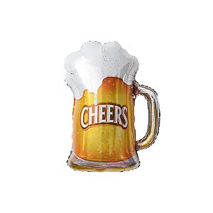 Balão Metalizado Taça Beer Cheers P 17 Decorativo Festas