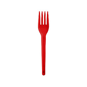 Garfo Descartável Plástico Vermelho Sobremesa 50uni Festas