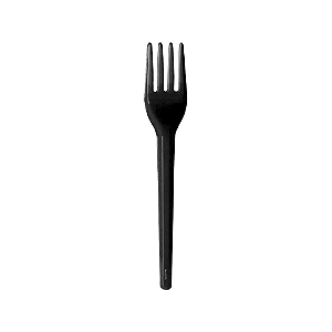 Garfo Descartável Plástico Preto Sobremesa 50uni Festas