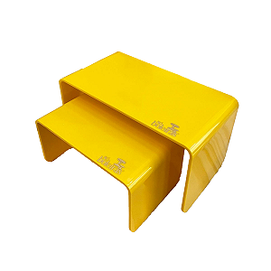 Par De Elevadores Só Boleiras Amarelo Decorativos Suporte