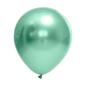 Balão Cromado Verde 16" 12un Decorativo Festas Festball