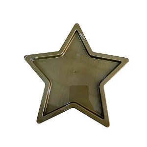 Bandeja Plástica Estrela Dourado Decorativa Festa Temática