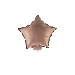 Balão Estrela 11" 28cm C/ Vareta Rose Gold Metalizado