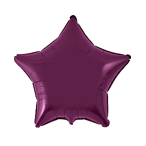 Balão Estrela 20" 50cm Burgundy Liso Metalizado Decoração