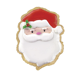 Balão Metalizado Santa Cookie Papai Noel 24" Decoração Festas