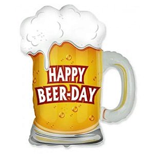 Balão Metalizado Cerveja Happy Beer-Day 27" Decorar Festas