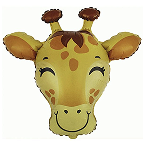 Balão Metalizado Cabeça De Girafa 31" Decorativo Festas