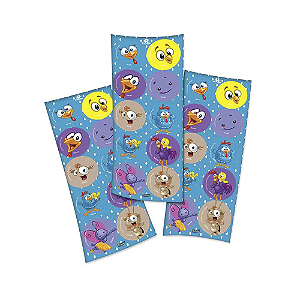 Adesivo Galinha Azul Temático Decorativo Redondo 30un Festas