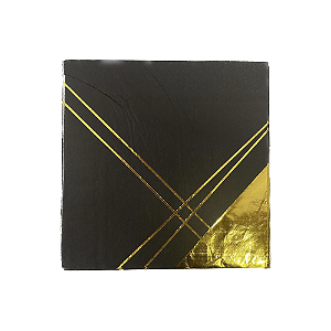 Guardanapo Preto Geométrico Dourado Folha Dupla 10 fls 33x33