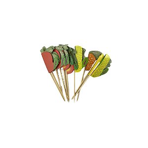 Enfeite De Bambu Salada De Frutas Espeto Decoração Festas 10un