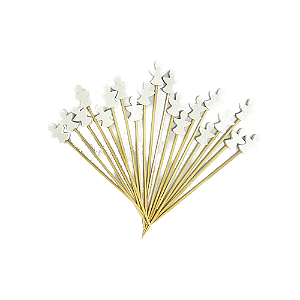 Enfeite De Bambu Anjo Espeto Decoração Festas 20unid